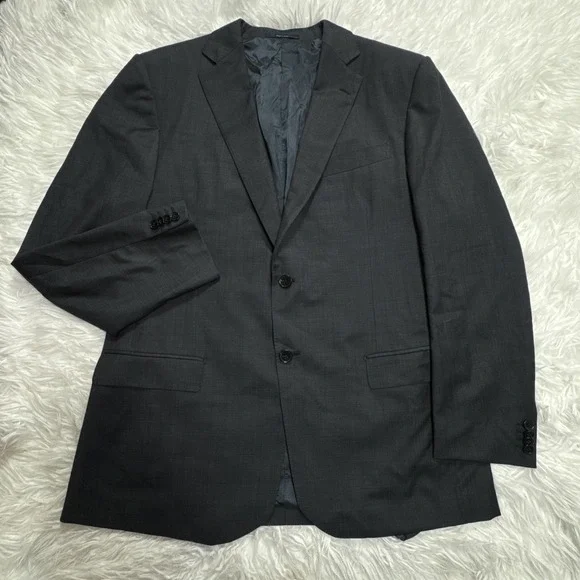 ERMENEGILDO ZEGNA Current Line Sport Blazer Mens 44L Long Gray‎ Patterned Italy